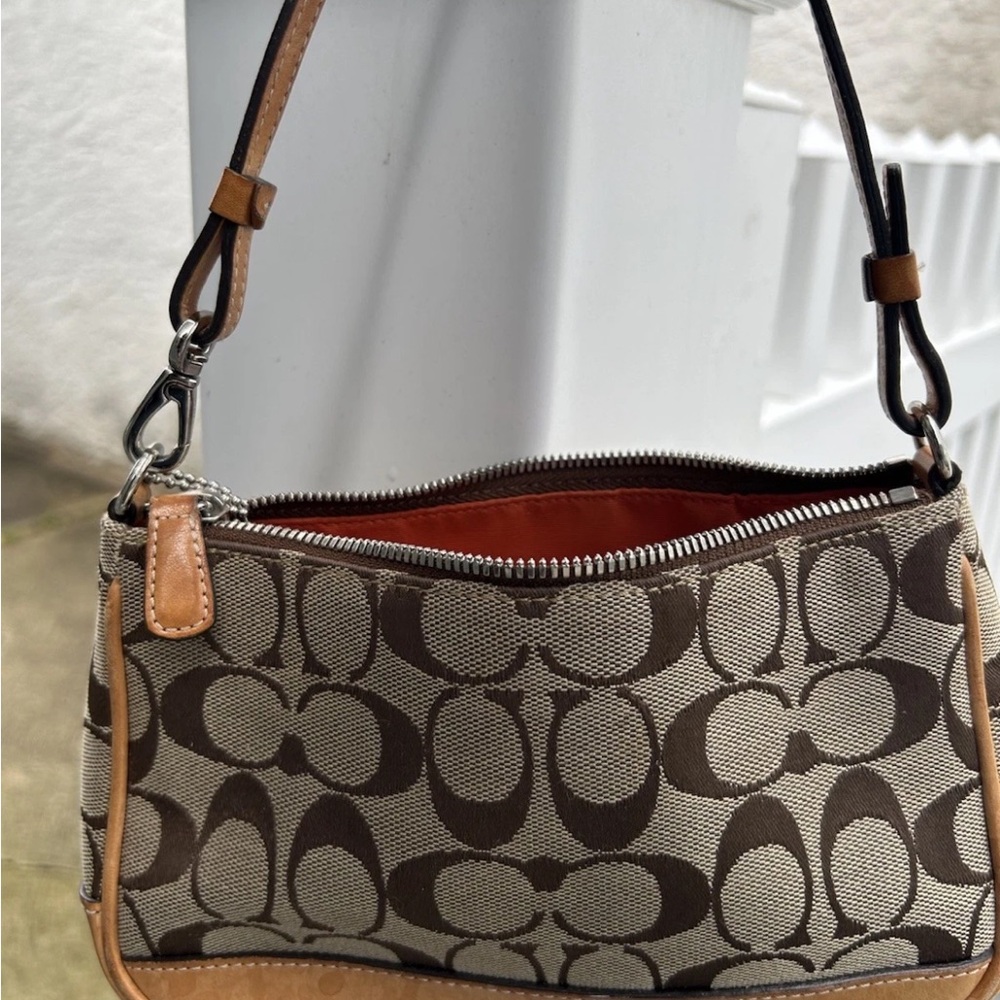 Coach Classic Demi Monogram Vintage 
Brown and Tan Signature Shoulder Bag